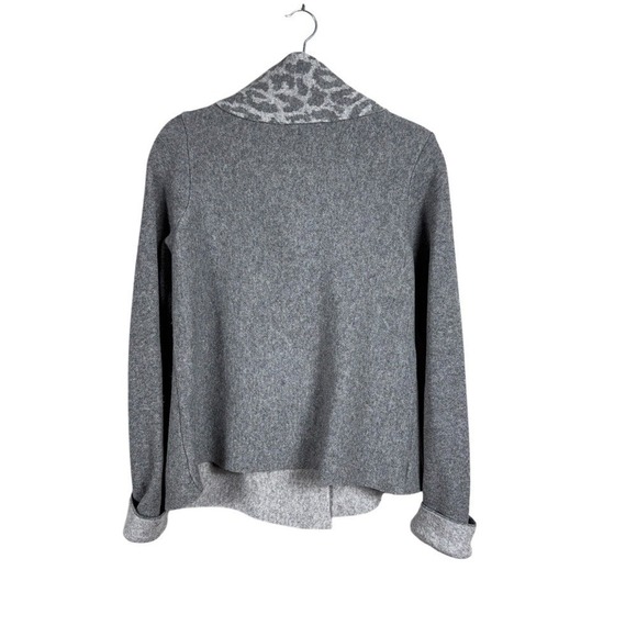 Womens Italian Wool Blend Cardigan Sweater Size Large Jacket Grey Quiet Luxury